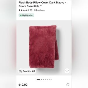 Room Essentials Pink Majenta Fuzzy Body Pillow Cover